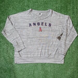 New Era LA Angels Gray Pullover Sweatshirt Women's‎ XL Lightweight MLB Tee